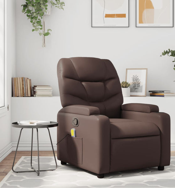 Massagesessel Braun Kunstleder