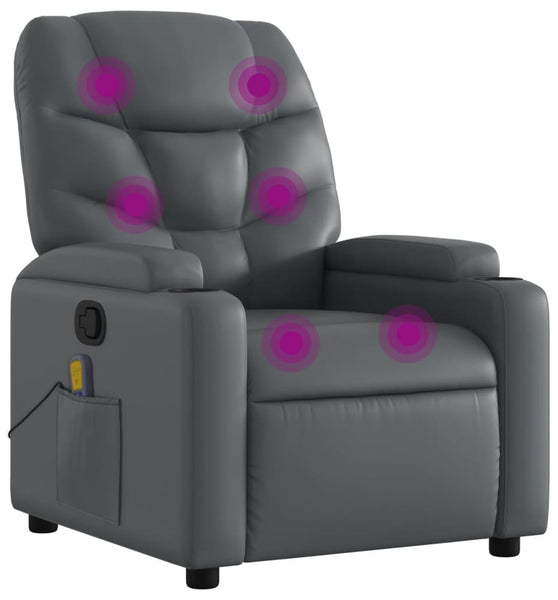 Massagesessel Grau Kunstleder