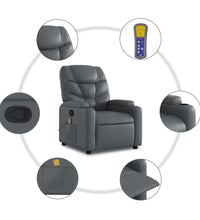 Massagesessel Grau Kunstleder