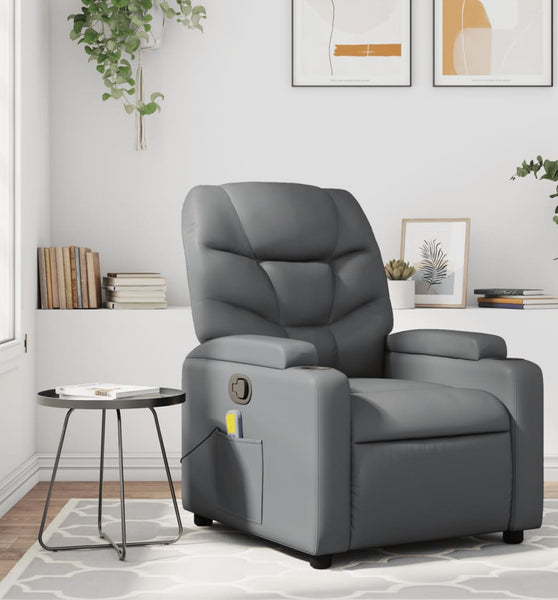 Massagesessel Grau Kunstleder