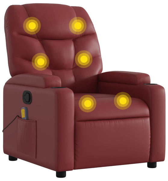 Massagesessel Weinrot Kunstleder