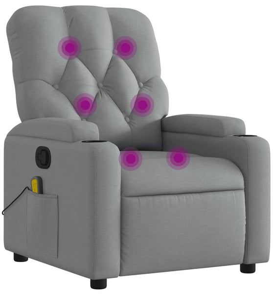 Massagesessel Hellgrau Stoff