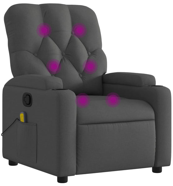 Massagesessel Dunkelgrau Stoff