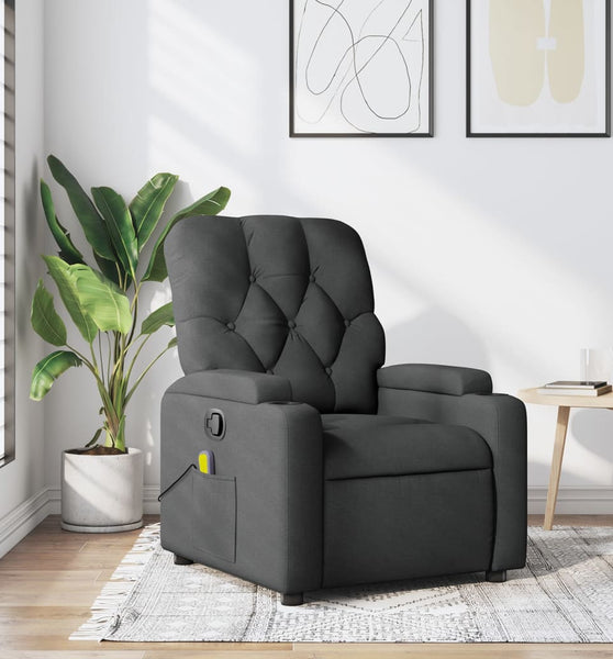 Massagesessel Dunkelgrau Stoff