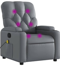 Massagesessel Grau Kunstleder