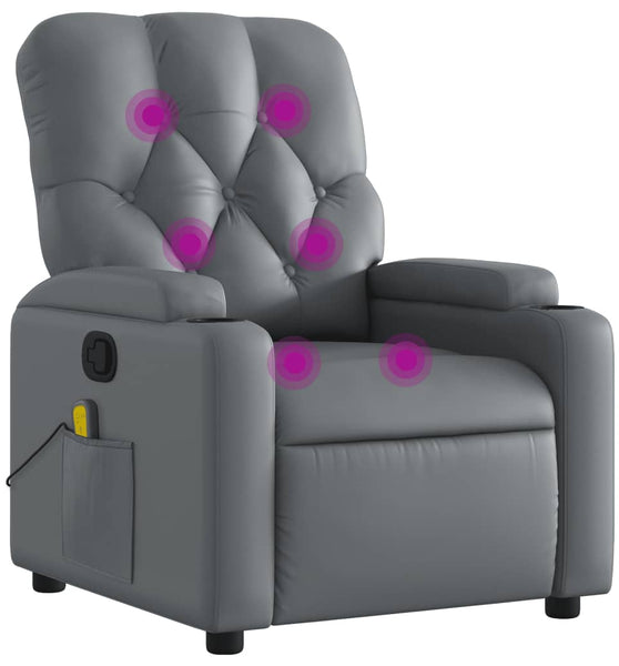 Massagesessel Grau Kunstleder