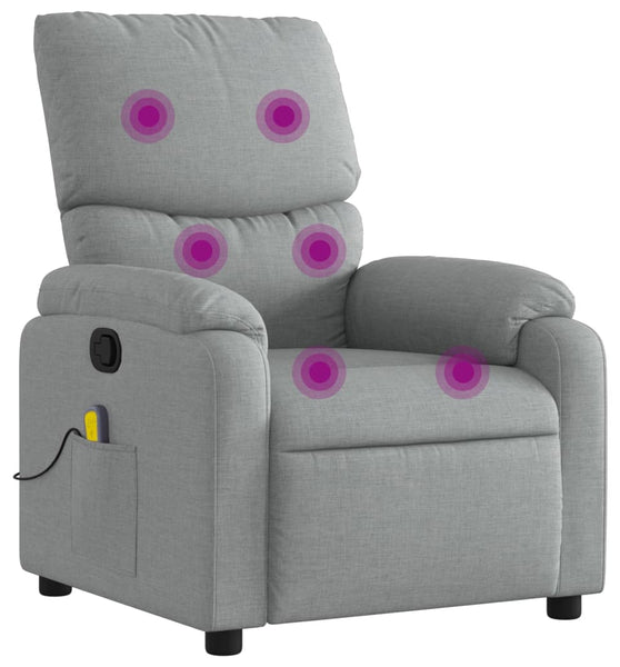 Massagesessel Hellgrau Stoff