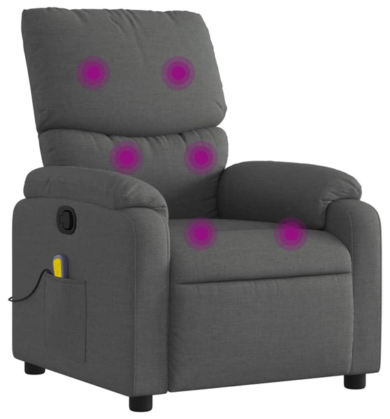 Massagesessel Dunkelgrau Stoff