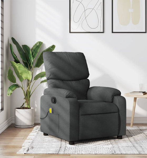 Massagesessel Dunkelgrau Stoff