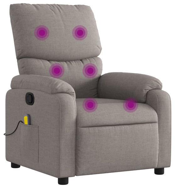 Massagesessel Taupe Stoff