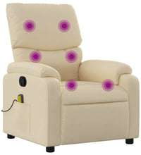 Massagesessel Creme Stoff