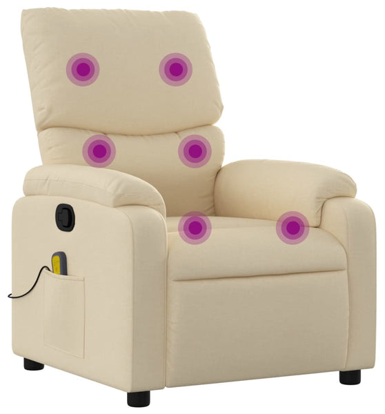 Massagesessel Creme Stoff