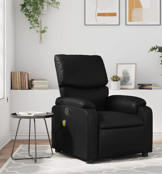 Massagesessel Schwarz Kunstleder