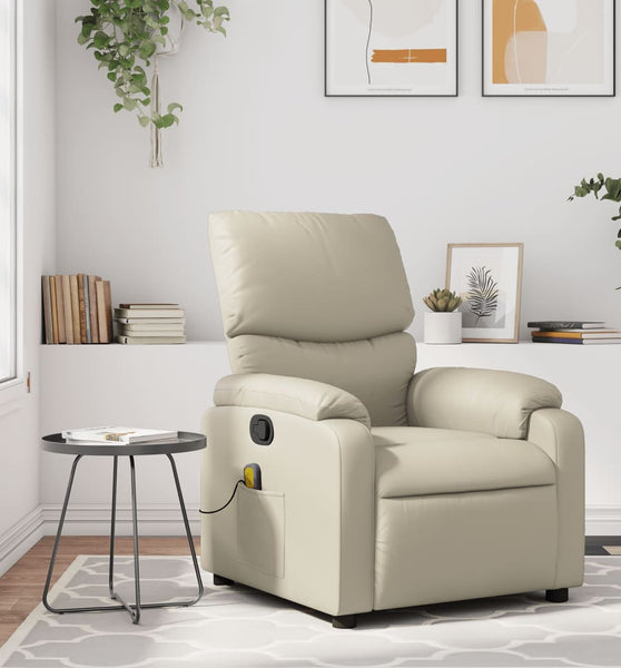 Massagesessel Creme Kunstleder