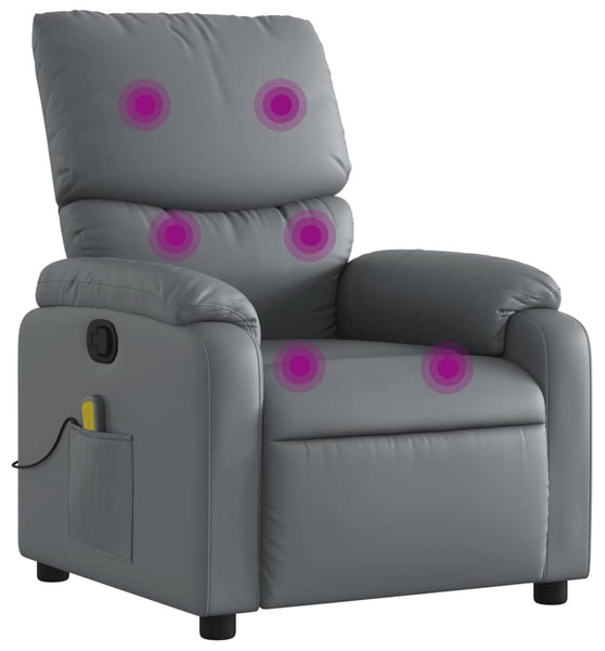 Massagesessel Grau Kunstleder