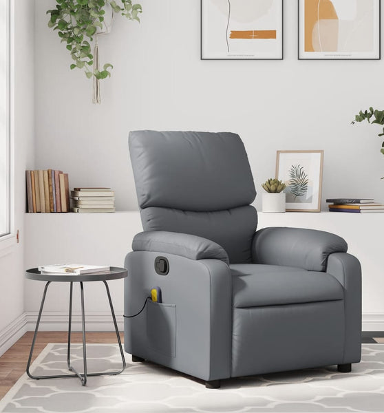 Massagesessel Grau Kunstleder