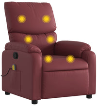 Massagesessel Weinrot Kunstleder