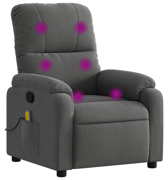 Massagesessel Dunkelgrau Mikrofasergewebe