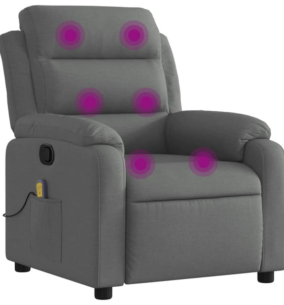 Massagesessel Dunkelgrau Stoff
