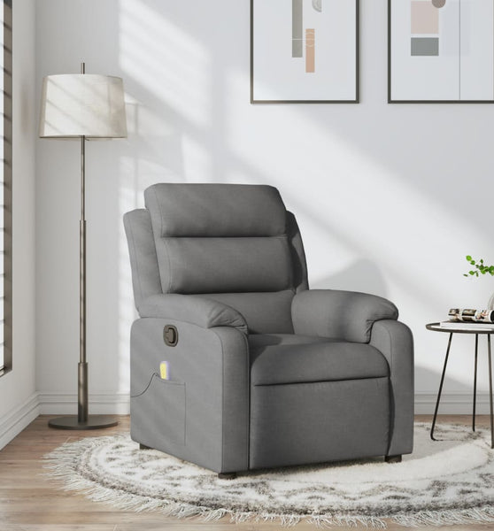 Massagesessel Dunkelgrau Stoff