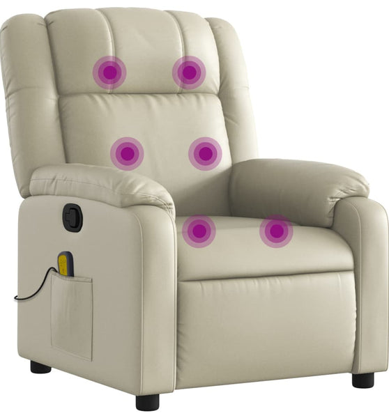 Massagesessel Creme Kunstleder