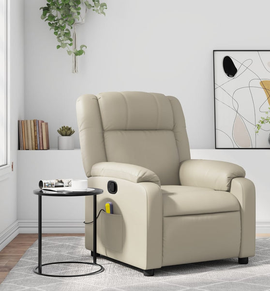 Massagesessel Creme Kunstleder