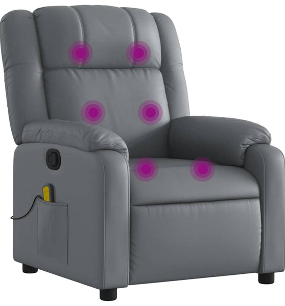 Massagesessel Grau Kunstleder