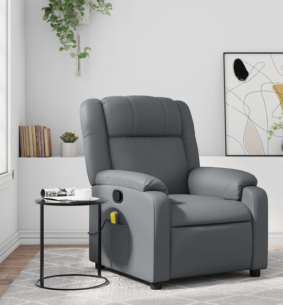 Massagesessel Grau Kunstleder