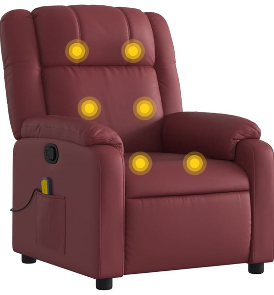 Massagesessel Weinrot Kunstleder