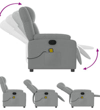 Massagesessel Hellgrau Stoff
