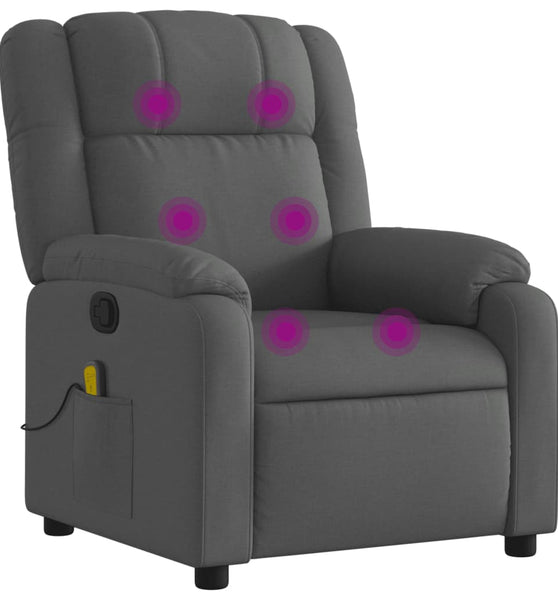 Massagesessel Dunkelgrau Stoff