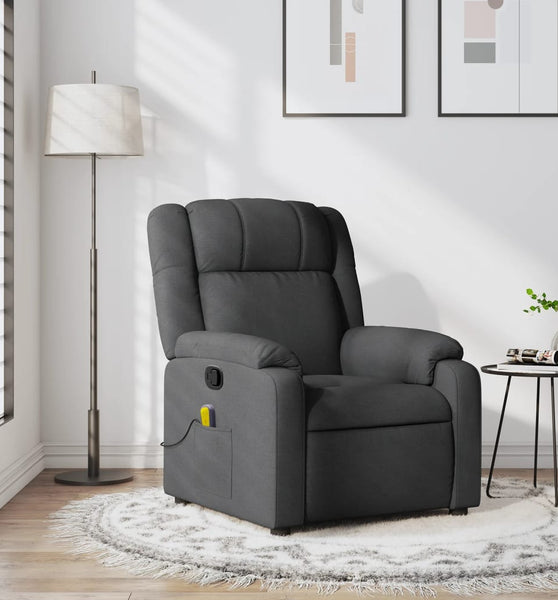 Massagesessel Dunkelgrau Stoff
