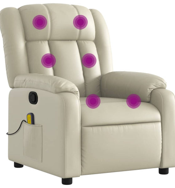 Massagesessel Creme Kunstleder