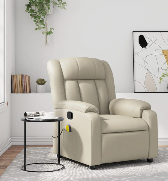 Massagesessel Creme Kunstleder