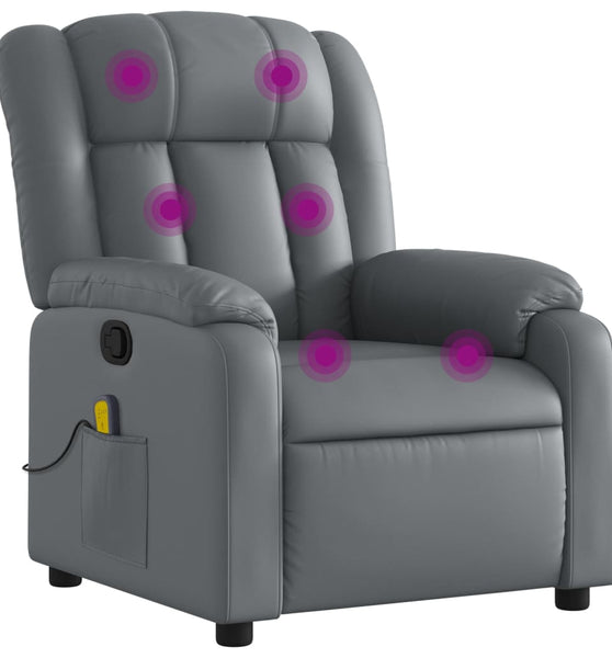 Massagesessel Grau Kunstleder