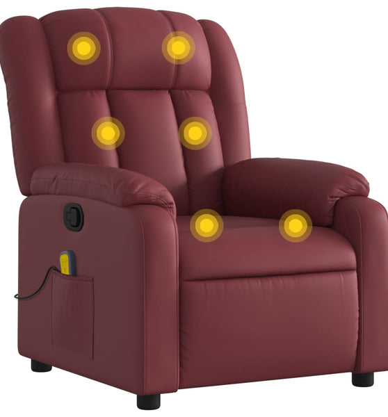 Massagesessel Weinrot Kunstleder