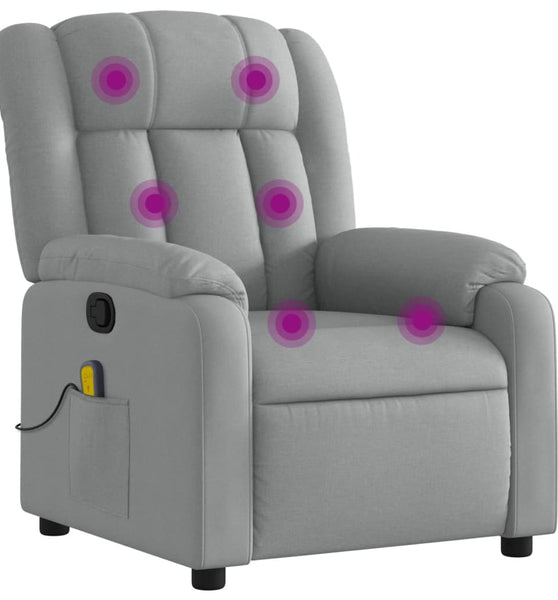 Massagesessel Hellgrau Stoff