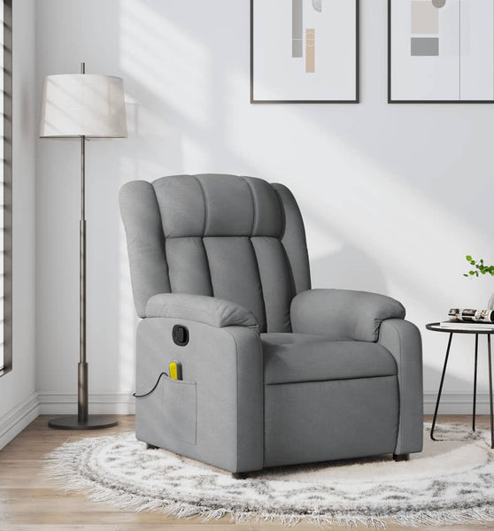 Massagesessel Hellgrau Stoff