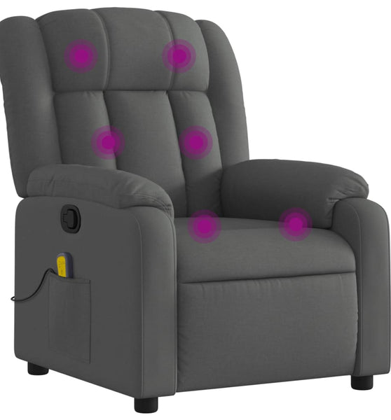 Massagesessel Dunkelgrau Stoff