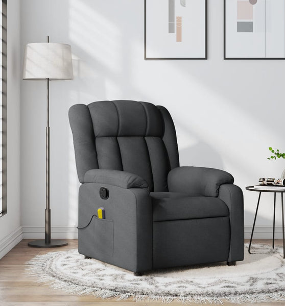 Massagesessel Dunkelgrau Stoff