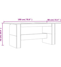 Esstisch Braun Eichen-Optik 180x90x76 cm Holzwerkstoff