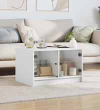 Couchtisch mit Glastüren Weiß 68x50x42 cm