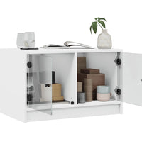 Couchtisch mit Glastüren Weiß 68x50x42 cm