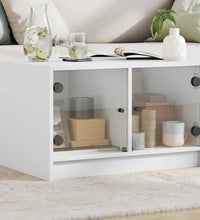 Couchtisch mit Glastüren Weiß 68x50x42 cm