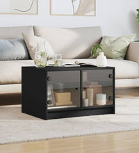 Couchtisch mit Glastüren Schwarz 68x50x42 cm
