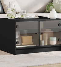 Couchtisch mit Glastüren Schwarz 68x50x42 cm