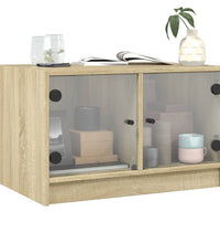 Couchtisch mit Glastüren Sonoma-Eiche 68x50x42 cm