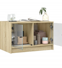 Couchtisch mit Glastüren Sonoma-Eiche 68x50x42 cm