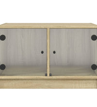 Couchtisch mit Glastüren Sonoma-Eiche 68x50x42 cm