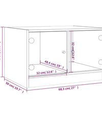 Couchtisch mit Glastüren Sonoma-Eiche 68x50x42 cm
